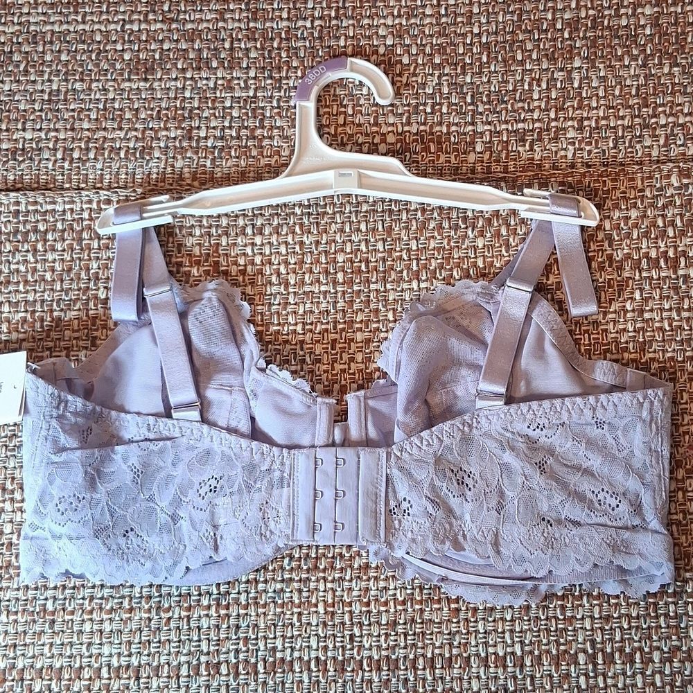 Auden Lace Unlined Comfort Wire Balconette Lavender Bra 38DD New With Tags - Picture 4 of 6